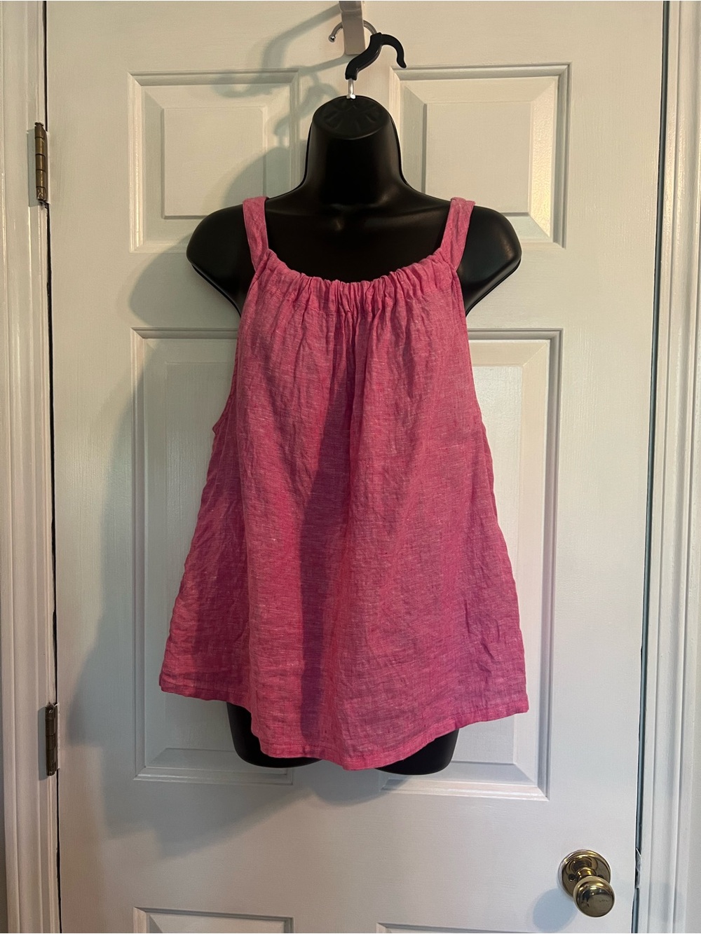 Nicole Miller Bright Pink Gathered Neck Tank
